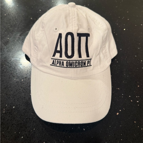 White Alpha Omicron Pi Dads Weekend Hat - Picture 3 of 4